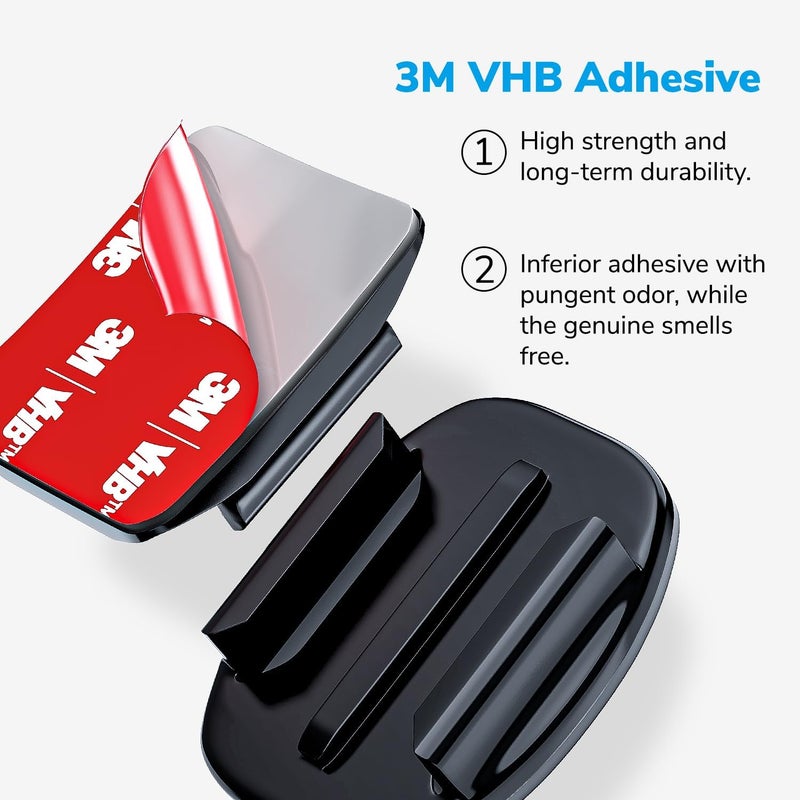 Sametop Helmet Sticky Mounts Adhesive Buckle Mount Screw Accessory Kit Compatible with GoPro Hero 13 12 11 10 Max 9 8 7 6 5 Session DJI Osmo Insta360 AKASO Action Cameras (12 in 1) - Image 3